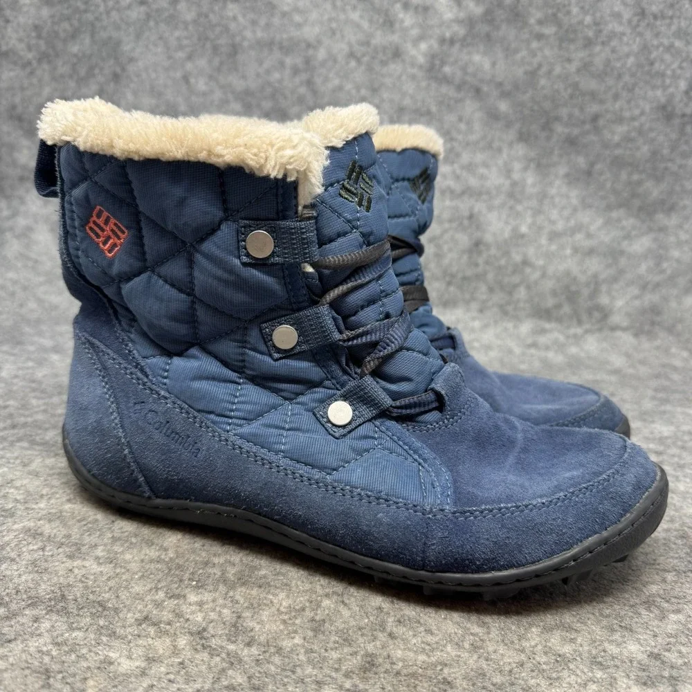 Columbia Boots Womens Sz 7.5 Minx Shorty Omni Heat Insulated Winter Snow Suede